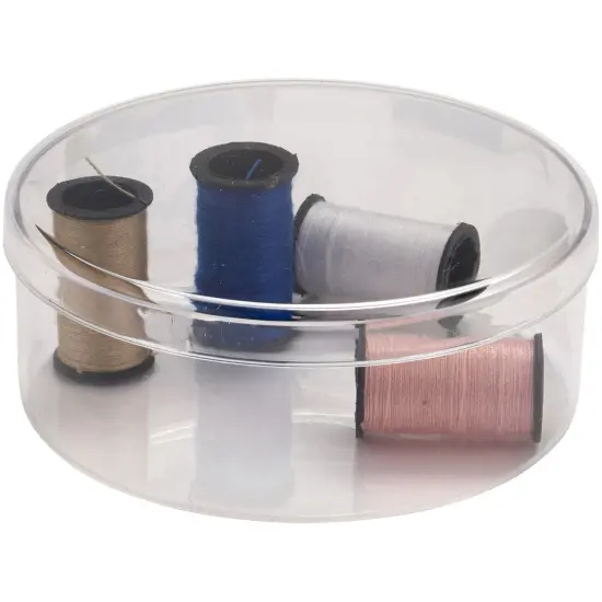 Pioneer Plastics 022C Clear Round Plastic Container, 2.75" W x 1.0625" H {2}