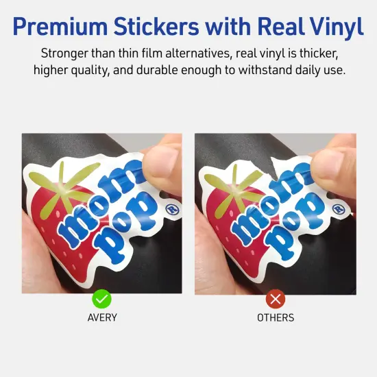Avery Vinyl Sticker Paper, 8.5" x 11" Rectangle {3}