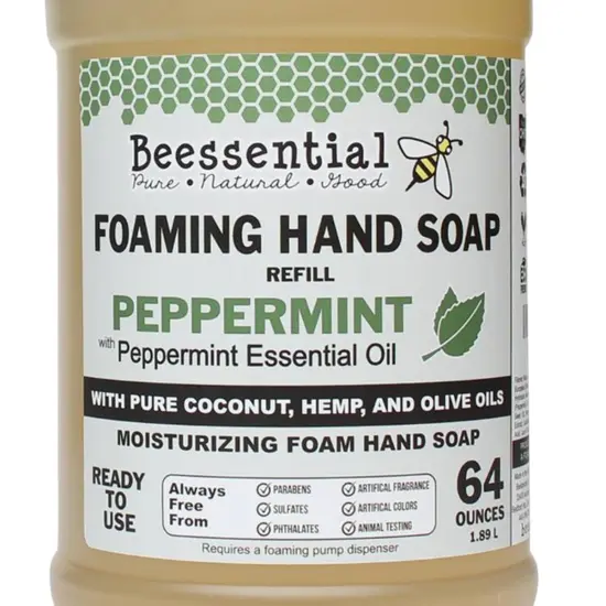 Beessential Foaming Hand Soap Refill Peppermint 64 Fluid Ounce {4}