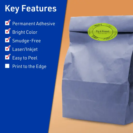 Avery Bright Green Paper Labels, 1.5" x 2.5" Oval {2}