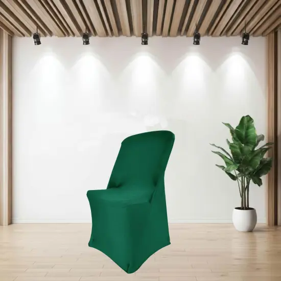 1 Piece Hunter Green & Holly Green Spandex Chair Wrap for Lifetime Folding Chair Stretch & Secure Fit {3}