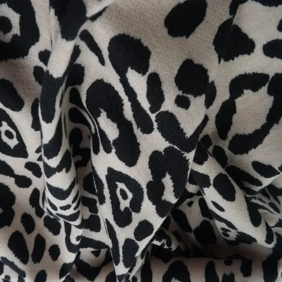 1 Yard French Terry Knit Fabric Animal Jaguar Cheetah Leopard Print 58/60" Width HGREY {3}