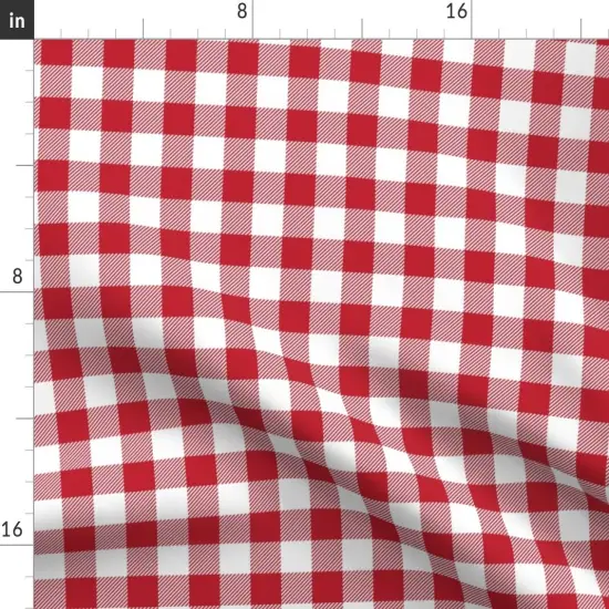 Various Fabrics by the Yard or Fat Quarter Buffalo Plaid Red White Check Tartan Picnic Custom Printed Fabric by Spoonflower {2}
