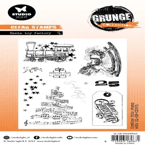 Studio Light Grunge Clear Stamp-Santa Toy Factory {2}