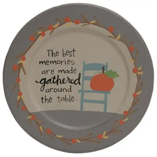 Multi-Color Fall-Themed Wooden Plates Perfect for Thanksgiving Decor 3 asstd. {4}