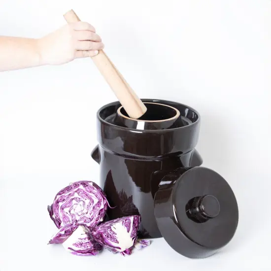 Lehman's Sauerkraut Stomper, Dual-Sided Heavy Duty Wooden Crock and Jar Packer Tool for Pickling Fermenting Preserving and Home Canning, 11.8 inch {5}