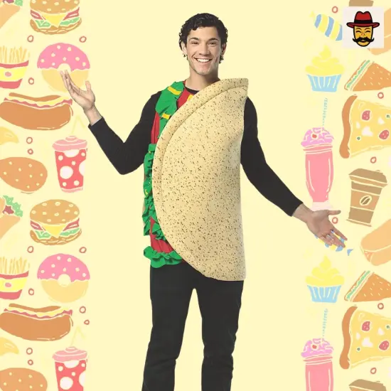 Taco Adult Costume Lightweight Tunic Mexican Fiesta Ideal for Halloween Parties {5}