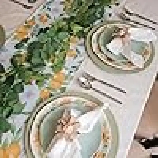 Greenery Leaf Garland Table Runner Wreath Vines for Wedding Party Table Fireplace {5}