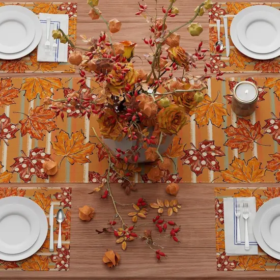 Fall Rustic Maple Leaves Table Runner {3}