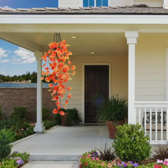 Small Artificial Plants Hanging Potted Fall Foliage {4}