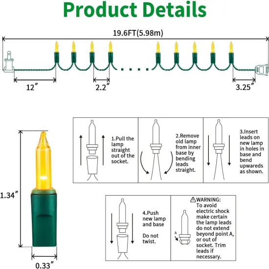 Christmas String Light - 100 Count (Yellow) {4}