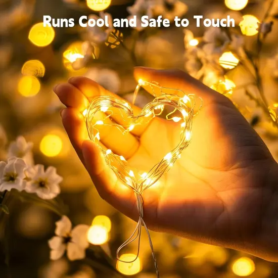 33Ft 100 LEDs Waterproof Silver Wire Christmas String Lights {2}