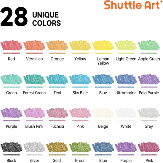 28 Metallic Colors Dual Tip Acrylic Paint Markers {2}