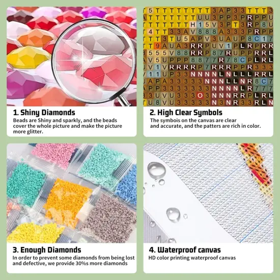 Flower Diamond Art Kits for Adults, DIY 5D Diamond Painting Kits , 12x16inch {3}