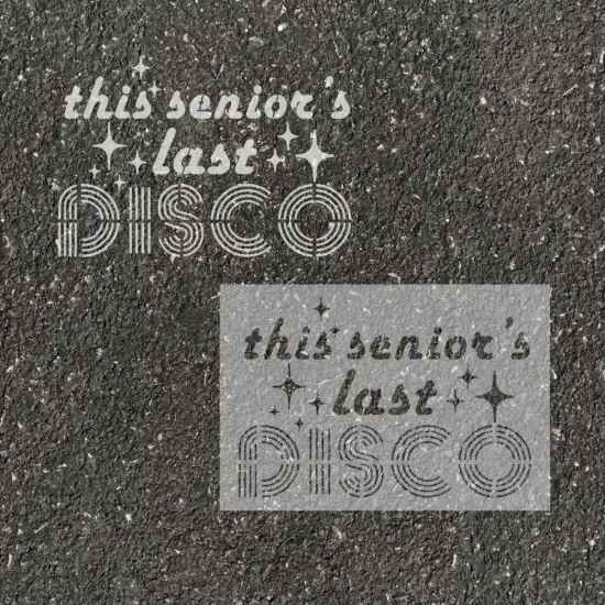 Senior&rsquo;s Last Disco Parking Space Stencil | High School Senior Parking Spot Stencil | Reusable Stencil | Stencil Ease | {1}