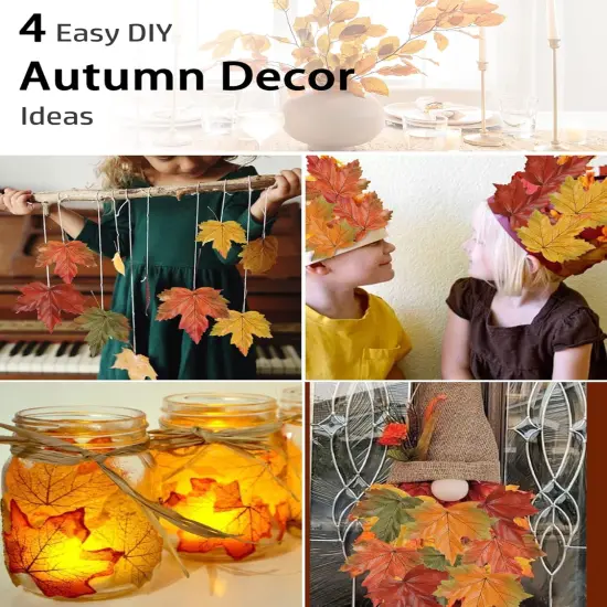 500PCS Artificial Maple Fall Leaves {3}