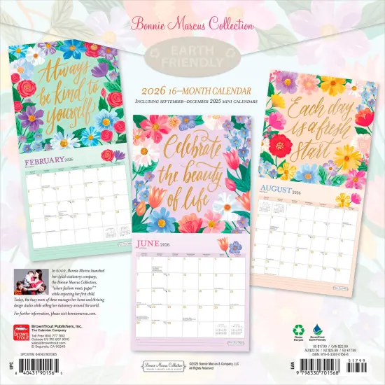 Bonnie Marcus OFFICIAL | 2026 12 x 24 Inch (Hanging) Monthly Square Wall Calendar | Foil Stamped Cover | Plastic-Free {2}