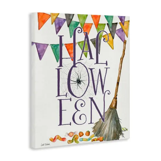 Stupell Industries Spellbound Halloween Broom Canvas, design by Leslie Trimbach {3}