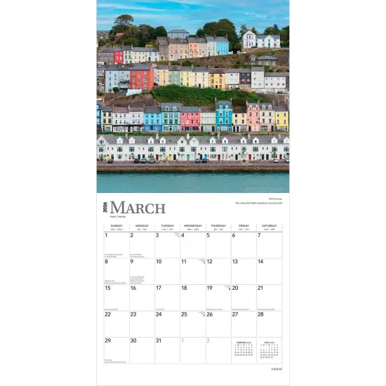 Ireland | 2026 12 x 24 Inch (Hanging) Monthly Square Wall Calendar | Plastic-Free {3}