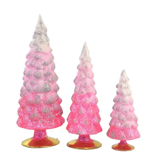 Cody Foster 11.75 In Pink Glitter Gradient Trees Valentine Decorative Tree Set , Valentines Set/3 Village Decor Holiday Decorate Mantle Christmas {2}