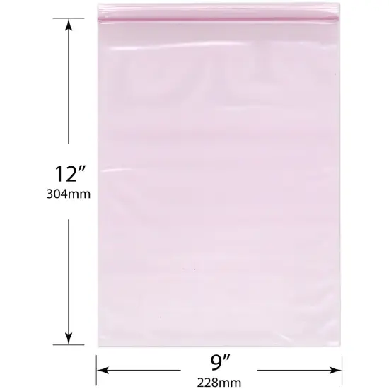 Plymor 9" x 12" (Pack of 100), 4 Mil Heavy Duty Anti-Static Zipper Reclosable Plastic Bags {3}