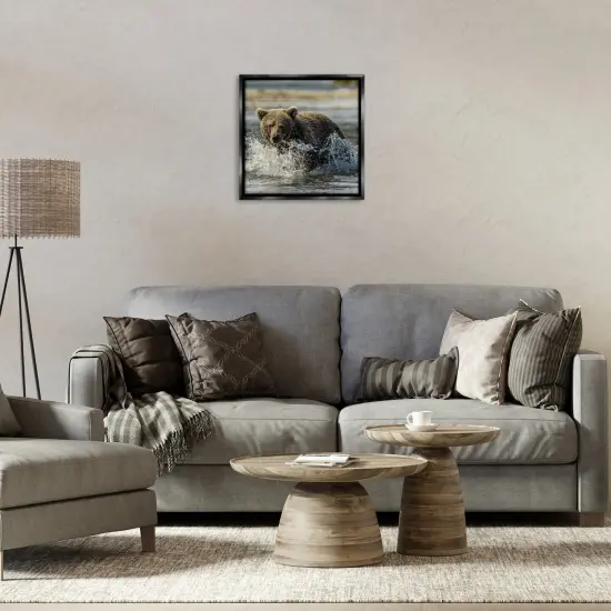 Stupell Industries Bear Splashing in River Floating Frame Design by Danita Delimont {2}