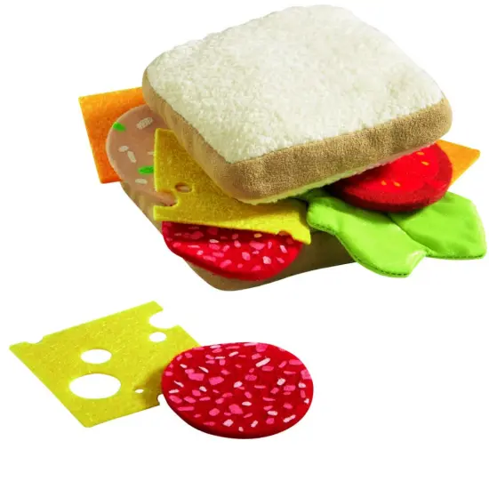 HABA Soft Sandwich Play Food Set - 12-Piece Pretend Lunch Kit for Kids - Toy Kitchen Accessories for Imaginative Cooking & Role-Play for 3 Years & Up Multicolor {1}
