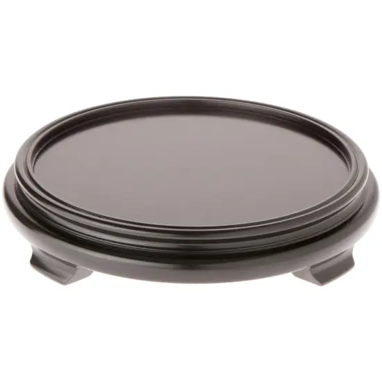 Plymor Black Round Wood Veneer Footed Display Base, 10.5" W x 10.5" D x 2" H (8.5" Display Diameter) {1}