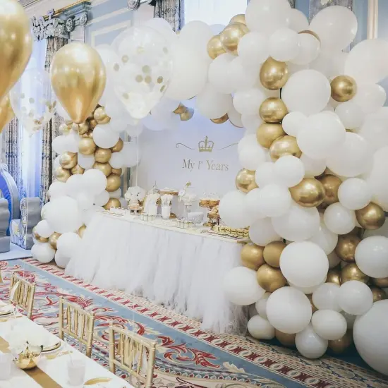 135pcs White Balloons Different Sizes 18" 12" 10" 5" White Latex Balloon Garland Arch Kit for Boys Girls Birthday Baby Shower Wedding Anniversary Graduation Party Decorations (03-White) {5}