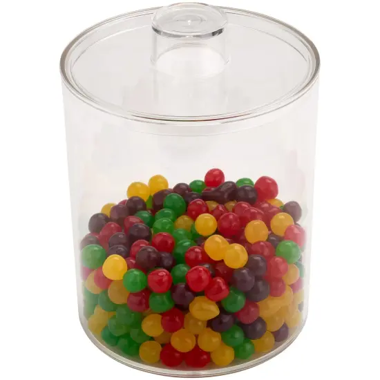 Pioneer Plastics 277C Clear Round Plastic Container with Lid, 4.0625" W x 4.75" H {4}