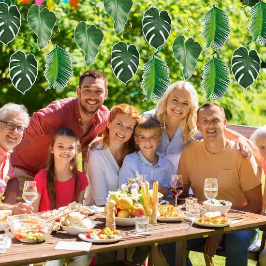 51 Pcs Hawaiian Luau Party Palm Leaves Swirl Decorations Green Palm Leaves Hanging Decoration Ceiling Tropical Safari Jungle Party Decor for Summer Beach Baby Shower Birthday Supplies {4}