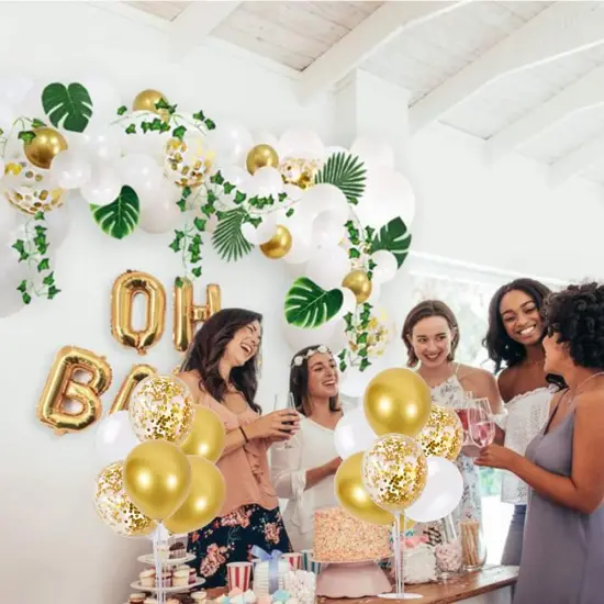 4 White Gold Party Decorations Balloon Stand Centerpiece Table Decorations for Birthday Graduation Wedding Anniversary Engagement Bridal Shower New Years 2025 {5}