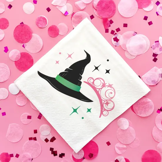 Big Dot of Happiness Witch Party Napkins, Good Pink and Green Birthday or Witch Halloween Decor, White 3-Ply Paper Luncheon Napkins - 24 Count {3}