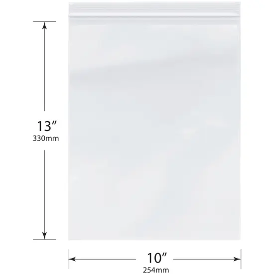 Plymor 10" x 13", 2 Mil Zipper Reclosable Plastic Bags {3}