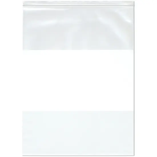 Plymor 18" x 24" (Pack of 50), 4 Mil Heavy Duty White-Block Zipper Reclosable Plastic Bags {1}