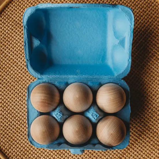 Bella Luna Toys Wooden Easter Eggs in Carton (Made in the USA) Multicolor {7}