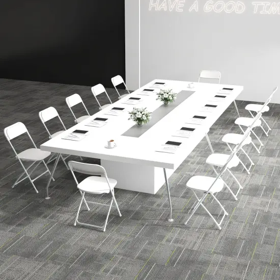 Costway 4/8/12/16/20 Pack Metal Folding Chairs with Plastic Seat & Back Heavy-Duty Metal Frame {4}