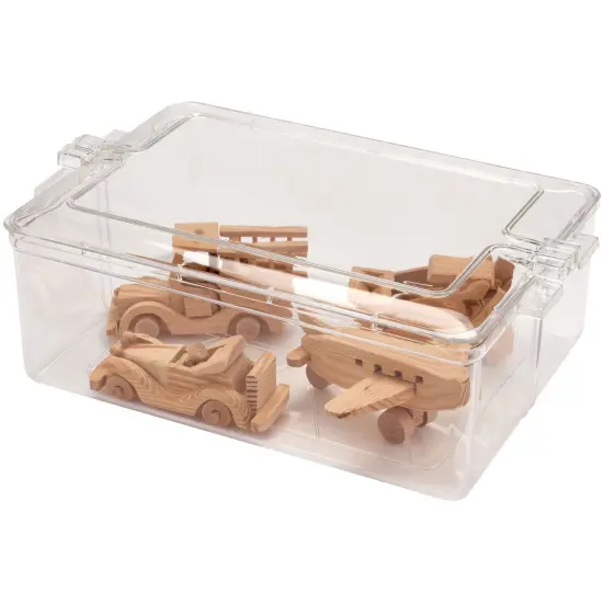 Pioneer Plastics 195C Clear Rectangular Plastic Container, 10.625" W x 7.625" D x 3.75" H {5}