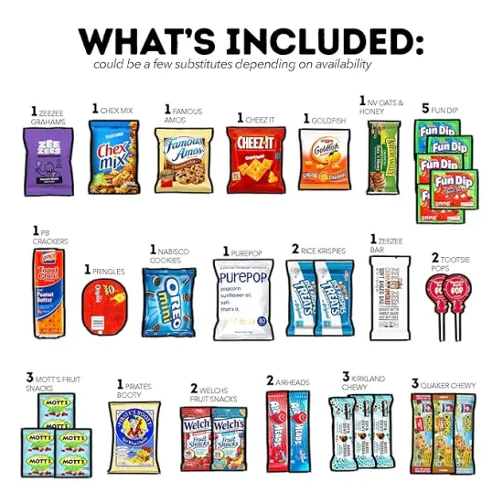 Snack Box (50 Count) Easter Variety Pack Gift Care Package Basket Adult Kid Guy Girl Women Men Birthday College Student Office Back to School {3}