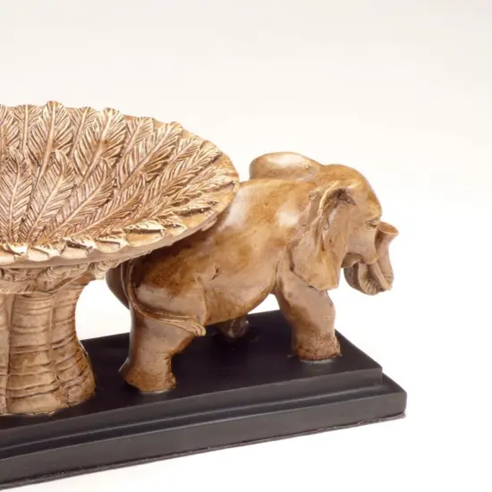 AA Importing Two Elephants Bowl Brown {4}