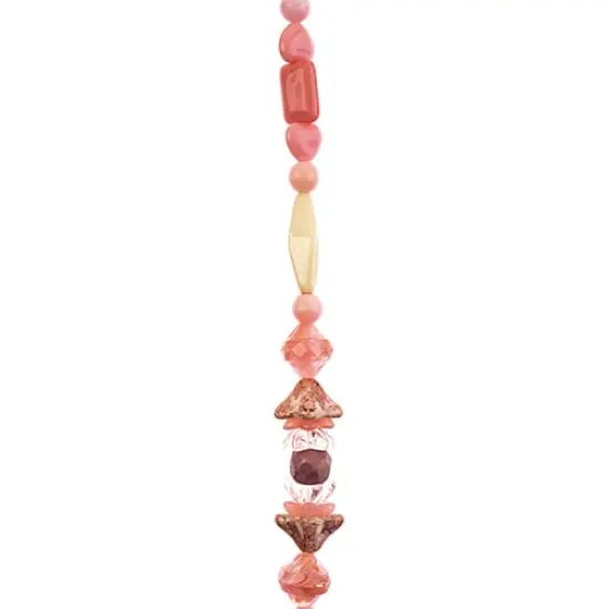 John Bead 7" Assorted Shape Czech Glass Bead Strand Pink Cotton Candy {1}