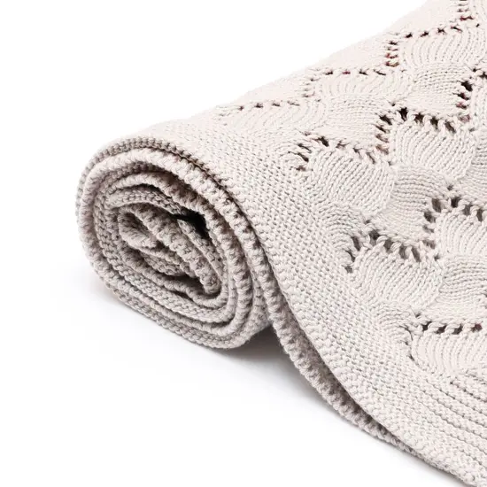 Cotton Paintal Chevron Baby Soft Blanket - 30" x 39" Ice Grey {4}