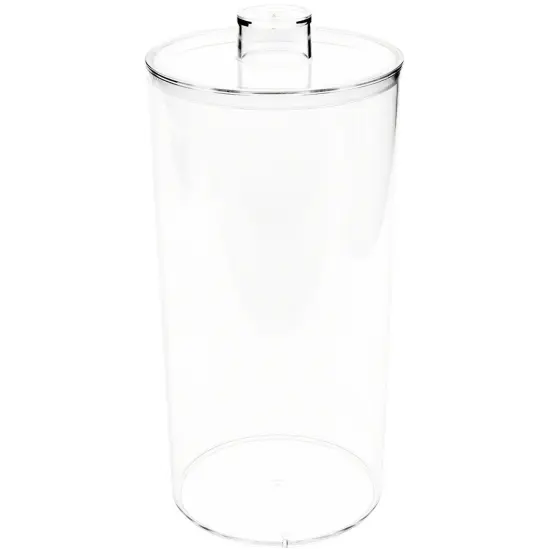 Pioneer Plastics 279C Clear Round Plastic Container with Lid, 4.0625" W x 8.125" H {1}