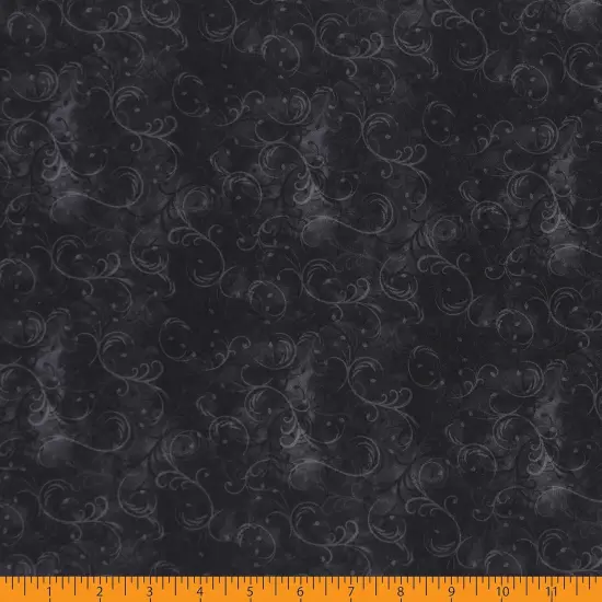 Mook Fabrics Elegance Cotton Fabric [45 in. Wide] - By The Yard Charcoal {3}