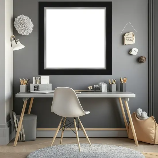 Eva Framed Dry Erase Magnetic Board Black Silver {5}