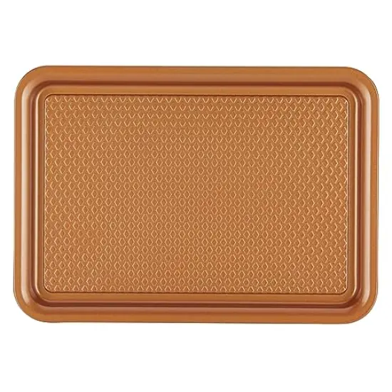 4 Piece Nonstick Bakeware Toaster Oven Set with Nonstick Baking Pan, Cookie Sheet / Baking Sheet and Muffin Pan / Cupcake Pan - , Copper Brown {4}