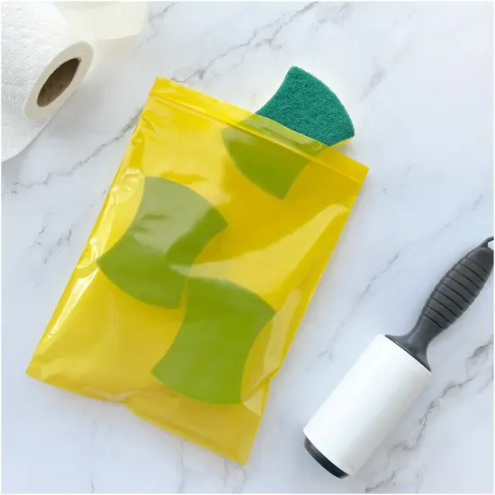 Plymor 8" x 10", Yellow 2 Mil Zipper Reclosable Plastic Bags {4}