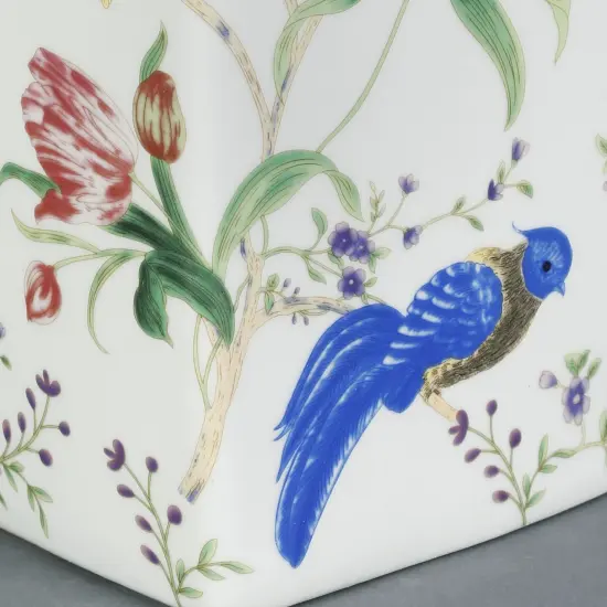 AA Importing Birds and Flowers Square Ginger Jar with Lid Multicolor {3}