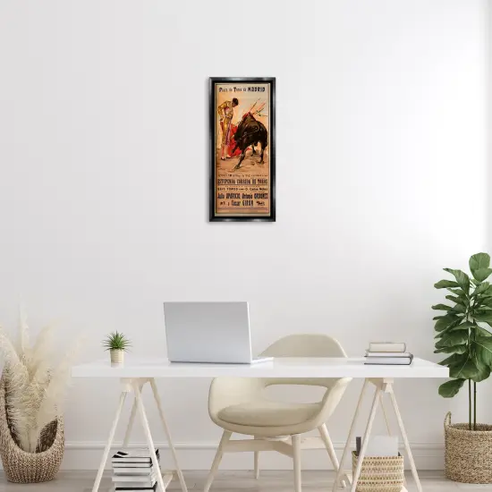 Stupell Industries Great Bullfight Antique Advertisement Floating Frame Design by Marcus Jules {2}