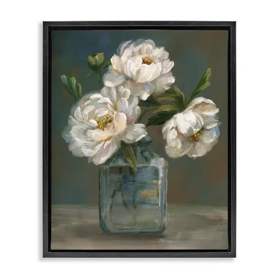 Stupell Industries Traditional White Flower Trio Floating Frame Design by Nan {1}